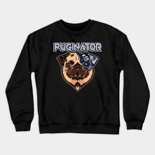 Puginator Funny Robot Pug Dog Crewneck Sweatshirt